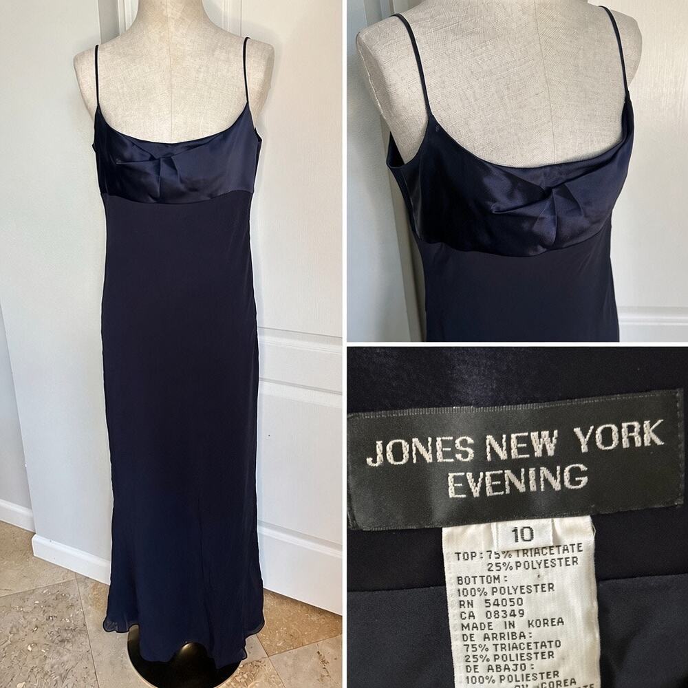 Jones New York Collection 90s Minimalist Slip Dress Maxi Gown